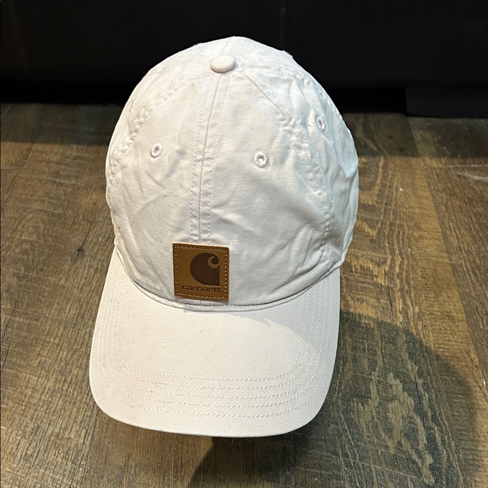 Carhartt Light Pink Women’s Strapback‎ Hat Adjustable EUC OSFM Leather